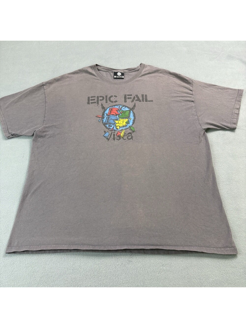 Vintage Y2K Jinx Epic Fail Vista Windows Tech Parody Joke Humor T Shirt 2XL Gray